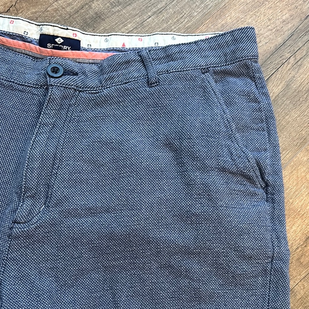 Sperry Men’s Size 36 Twill Blue Flat Front Shorts for Casual Style - Picture 4 of 14